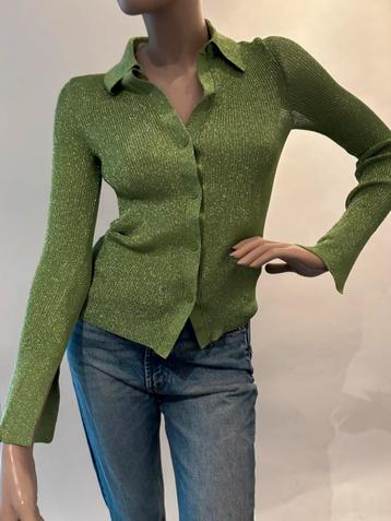 COS mosgroenr metallic blouse maat XS beschikbaar voor biedingen