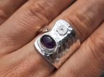 Vanoli - 925 zilveren ring amethyst maat verstelbaar 18 19, Sieraden, Tassen en Uiterlijk, Ringen, 18 tot 19, Vanoli, Amsterdam