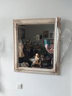 Brocante Landelijke Spiegel(s) met kraalrand, Ophalen, Zo goed als nieuw, Minder dan 100 cm, Rechthoekig