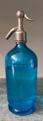 Glazen blauwe spuitfles/sodafles., Antiek en Kunst, Ophalen of Verzenden
