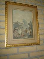 leuke oude ingelijste ets/gravure, Antiek en Kunst, Kunst | Etsen en Gravures, Ophalen of Verzenden