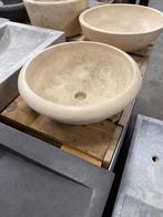 Beige Travetin Waskom 42 cm € 99,-, Doe-het-zelf en Verbouw, Sanitair, Ophalen, Nieuw, Steen, Wastafel
