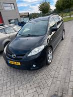 Mazda 5 2.0 2007 Zwart, Auto's, Voorwielaandrijving, 74 €/maand, 7 stoelen, Zwart