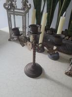 Antieke 3-armige koperen kandelaar foto 1 t/m 4, Antiek en Kunst, Ophalen of Verzenden, Koper of Brons
