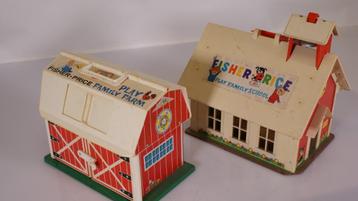 Fisher-Price Little People Farm & School set (vintage) beschikbaar voor biedingen