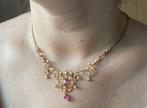Fraai 14k gouden roze Toermalijn ketting zaad parels collier, Sieraden, Tassen en Uiterlijk, Kettingen, Voordeelsieraden, Ophalen of Verzenden