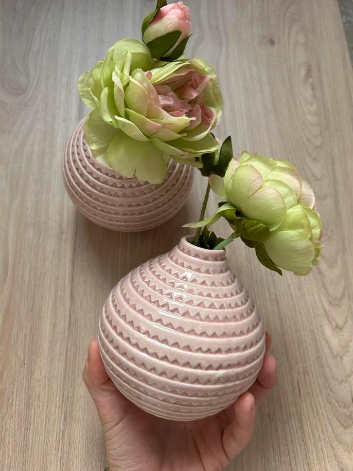 Decoratieve potjes met nepbloemen, Huis en Inrichting, Woonaccessoires | Vazen, Zo goed als nieuw, Overige kleuren, Minder dan 50 cm