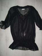 transparante zwarte blouse v Yessica mt 38, Kleding | Dames, Ophalen of Verzenden, Zo goed als nieuw, Maat 38/40 (M), Zwart