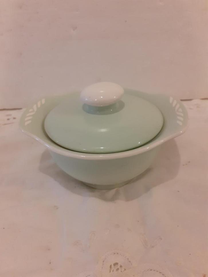 Figgjo Flint Sissl Norway - mintkleurige suikerpot - 1950, Antiek en Kunst, Antiek | Servies los, Ophalen of Verzenden