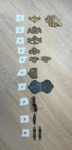 Antiek messing Plat Kastslot Sierbeslag [kast slot sleutel], Ophalen of Verzenden
