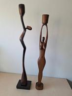 Set houten kandelaars (beeldjes), Antiek en Kunst, Ophalen of Verzenden, Overige materialen