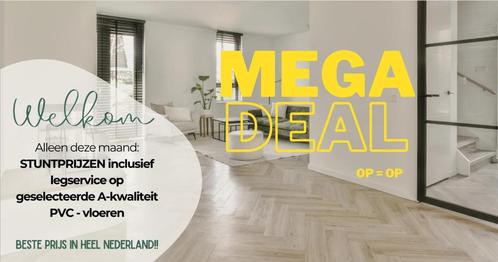 Megadeal Plank klik PVC incl Legservice, Huis en Inrichting, Stoffering | Vloerbedekking, Nieuw, Overige typen, Crème, Beige, Bruin