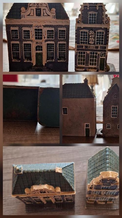 Set van 2 Oud-Hollandse grachtenpandjes – polystone miniatur, Huis en Inrichting, Overige Huis en Inrichting, Gebruikt, Ophalen of Verzenden
