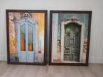 2 professioneel ingelijste posters "Portugeese deuren", Ophalen