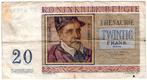 Bankbiljet:  BELGIË  -  20 frank   (ca. 1950), Verzenden, België, Los biljet