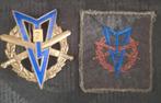2x MLV Blauw met cijfer 3, Verzenden, Landmacht, Nederland, Embleem of Badge