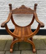 antieke dagobertstoel / stoel met leuningen 85 cm hoog, Ophalen of Verzenden