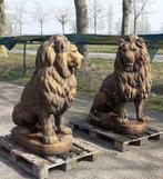 Set oud roestlook grote leeuwen, Ophalen of Verzenden, Nieuw, Beton, Dierenbeeld