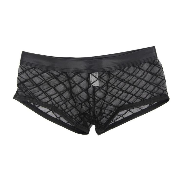 Doorzichtige geruite zwarte boxer / boxershort sexy, Kleding | Heren, Ondergoed, Boxer, Zwart, Verzenden