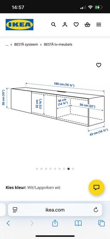 Besta tv-meubel mat wit - afbeelding 4