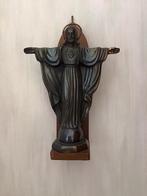 Antiek Christus beeld op mooi plankje, Antiek en Kunst, Ophalen of Verzenden