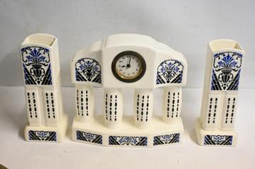 jaren 30 jugendstil art nouveau klok met vazen klokkenstel beschikbaar voor biedingen