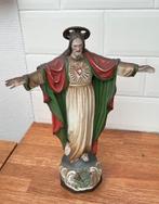 Antiek Heilig Hart Beeld – Pijpaarde, Antiek en Kunst, Antiek | Religie, Ophalen of Verzenden