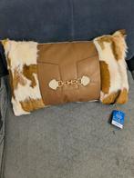 Leren kussen nieuwe, Huis en Inrichting, Woonaccessoires | Kussens, Ophalen, Nieuw, Bruin, Vierkant