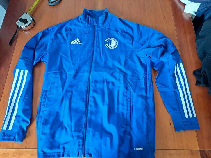 Adidas Feyenoord Trainingsjack Blauw 164, Kleding | Heren, Sportkleding, Gedragen, Voetbal, Overige maten, Blauw, Ophalen of Verzenden