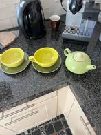 Groene Theeset - Kopjes, Schotels & Theepot, Ophalen, Gebruikt, Keramiek, Effen