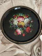Vintage Russisch bloemenplateau, Ophalen of Verzenden, Zo goed als nieuw, Rond, Metaal
