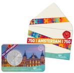 Nederland 5 euro 2024 "750 Jaar Amsterdam", EDU in coincard, Setje, Zilver, Overige landen, Ophalen of Verzenden