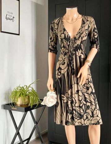 TWIN-SET jurk maat L - print - khaki - zwart beschikbaar voor biedingen