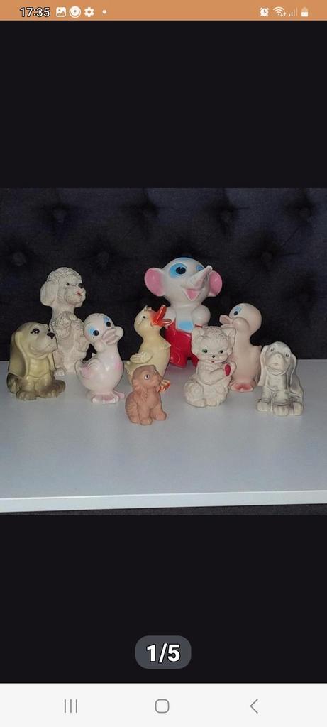 Vintage Rubber Speelgoed Figuren Set, Antiek en Kunst, Antiek | Speelgoed, Ophalen of Verzenden