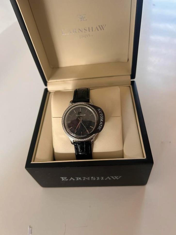 Earnshaw dameshorloge met briljantjes, Sieraden, Tassen en Uiterlijk, Horloges | Heren, Zo goed als nieuw, Overige merken, Leer
