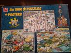 Jan van Haasteren - 3 puzzels + poster, Hobby en Vrije tijd, Denksport en Puzzels, Ophalen, Zo goed als nieuw