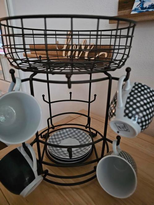 Theekopjes Set met Houder - Zo Goed Als Nieuw, Huis en Inrichting, Keuken | Keukenbenodigdheden, Zo goed als nieuw, Ophalen