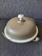 Vintage, brocante decoratief warmhoudbord met deksel, Ophalen of Verzenden