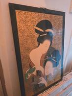 Prachtig chinese paneel goud, bruin beige, Antiek en Kunst, Ophalen