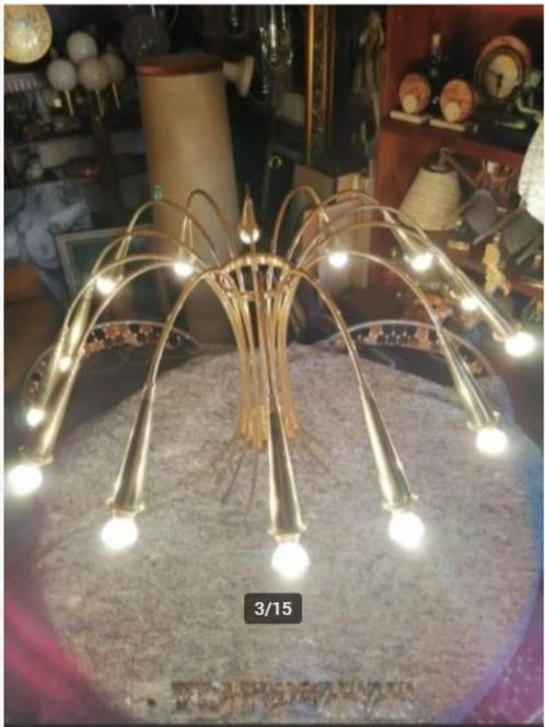 vintage xl kroonluchter of tafellamp 50er jaren, Huis en Inrichting, Lampen | Kroonluchters, Gebruikt, Metaal, Ophalen