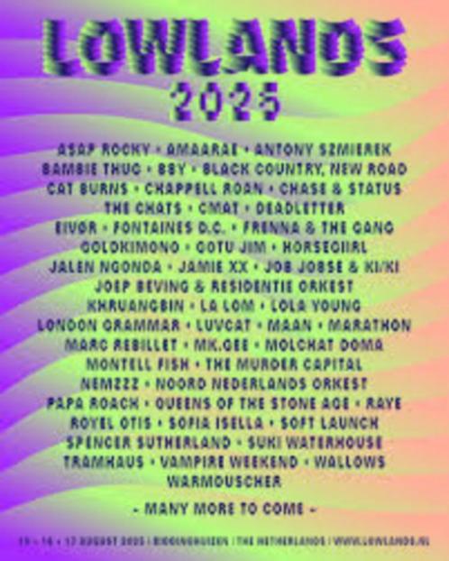 Lowlands Tickets/Kaartjes originele prijs 8x ook los te koop, Tickets en Kaartjes, Evenementen en Festivals, Drie personen of meer