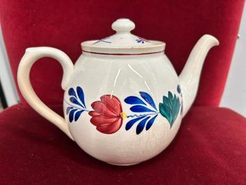 Boerenbont antieke bolle theepot met twee ringen beschikbaar voor biedingen