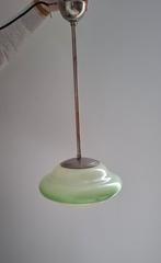 Art Deco Hanglamp Groen Glas, Ophalen of Verzenden, Zo goed als nieuw, Glas, Minder dan 50 cm