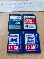 4x SD HC kaarten 16/8/4 gb, Ophalen, Zo goed als nieuw, Fotocamera, 32 GB
