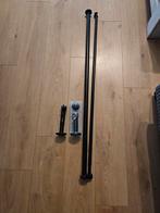 Ikea Zwarte Gordijnen en wit/Gr glasgordijn, roeden, beugels, Ophalen of Verzenden, 200 cm of meer