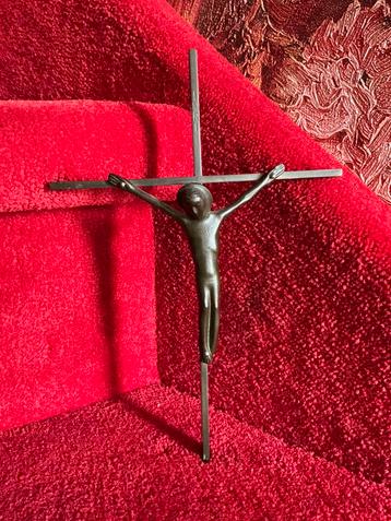 Religie ❤️ oud koperen kruisbeeld met bronzen crucifix beschikbaar voor biedingen