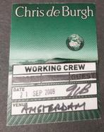 Chris de Burgh BACKSTAGE PASS Amsterdam 21 september 2009, Gebruikt, Verzenden, Gebruiksvoorwerp