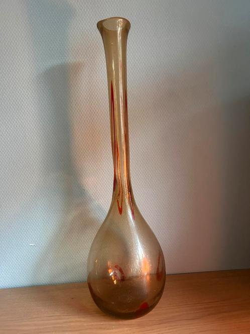 1960s Vaas Mondgeblazen Amber Glas, Antiek en Kunst, Antiek | Vazen, Ophalen of Verzenden