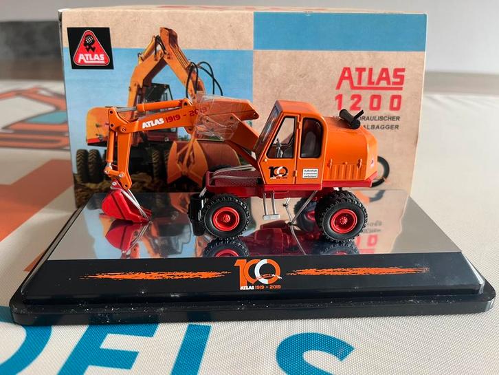 Atlas 1200 mobiele kraan jubileum NZG 606/01 Oranje rood, Hobby en Vrije tijd, Modelauto's | 1:50, Nieuw, Hijskraan, Tractor of Landbouw
