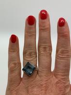 T584 Prachtige zilveren aquamarijn ring maat 17,5, Sieraden, Tassen en Uiterlijk, Ringen, Ophalen of Verzenden, X, Dame, Zilver